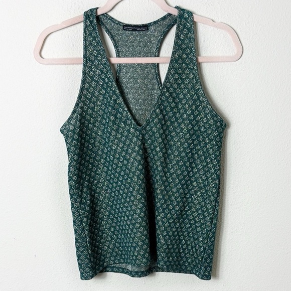 Zara Trafaluc metallic green tank top size Small - Picture 1 of 7